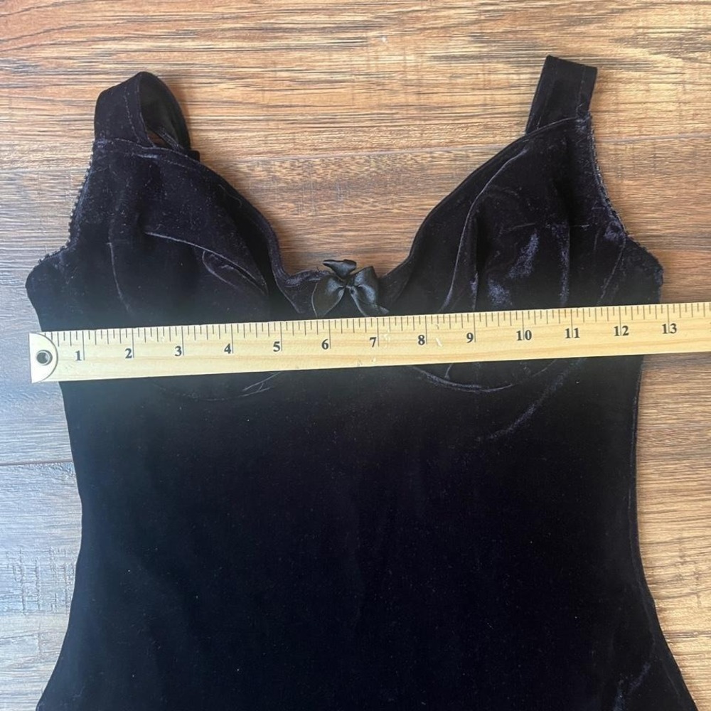 La Senza Black Velvet Lingerie Thong Bodysuit Balconette Cups Women S Whimsygoth - Picture 2 of 5